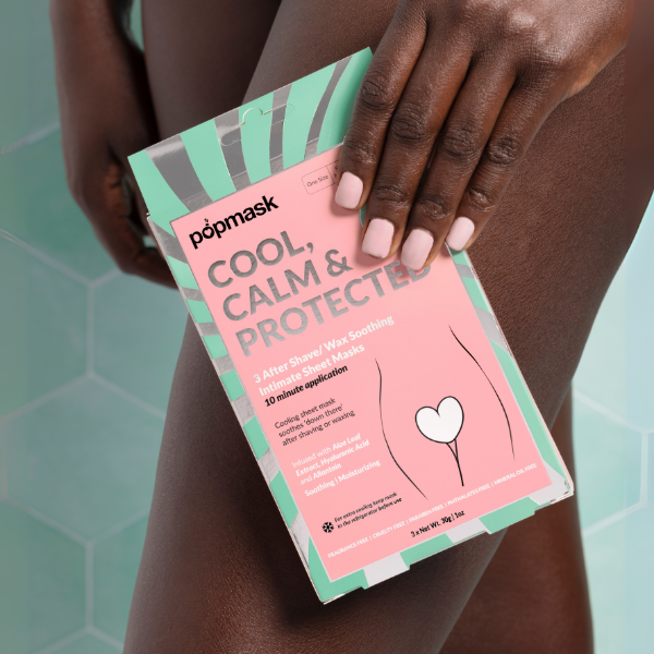 Cool, Calm & Protected After Shave Sheet Mask for soothing razor burn and hydrating intimate skin