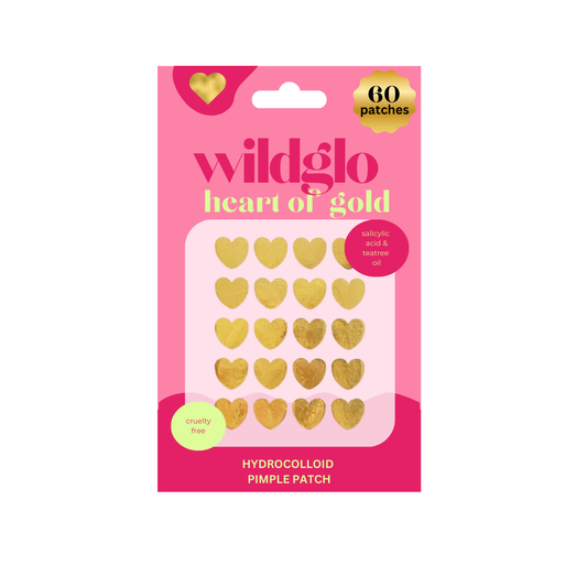 Wildglo Heart of Gold Hydrocolloid Pimple Patches with Salicylic Acid & Tea Tree Oil  60pc