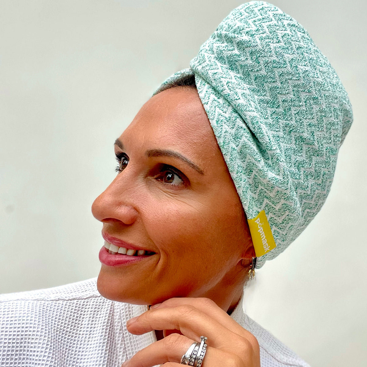 Green Fast-Drying Microfibre Hair Towel