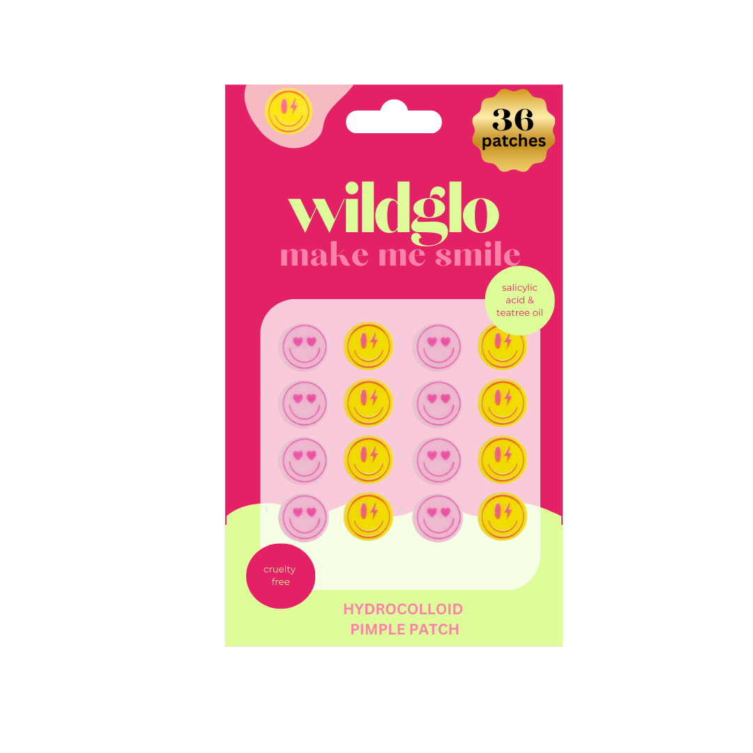 Wildglo Make Me Smile Hydrocolloid Pimple Patches with Salicylic Acid & Tea Tree Oil 36pc