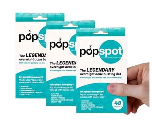 POPSPOT Super Invisible Pimple Patches – 3 x Multi-pack (144 Patches) - Instant Blemish Relief - Overnight Acne treatment