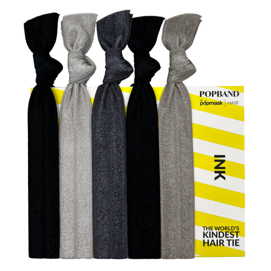 Popband Ink - 5 Pack of Soft, Stretchy 'No Dent' Hair Ties