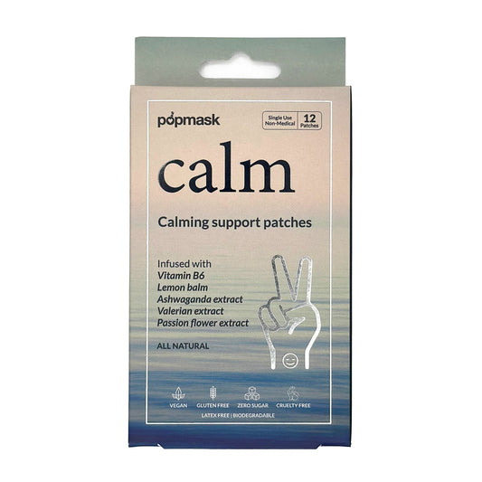 Calm Topical Vitamin Patches for Stress & Anxiety – 12 Pack | Infused with Vitamins