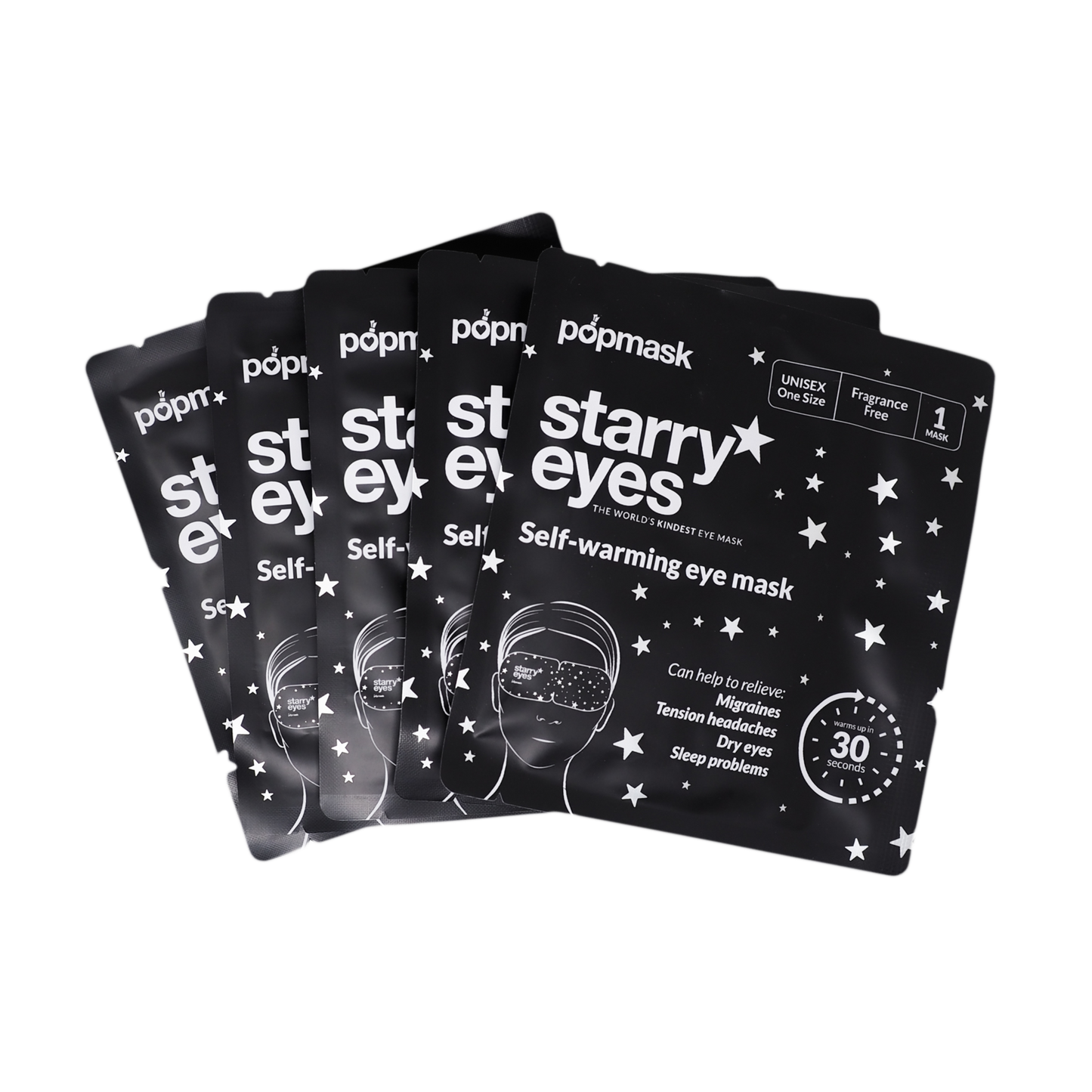 Starry Eyes Self-Heating Eye Masks – 5 Pack | Relax & Unwind for Better Sleep