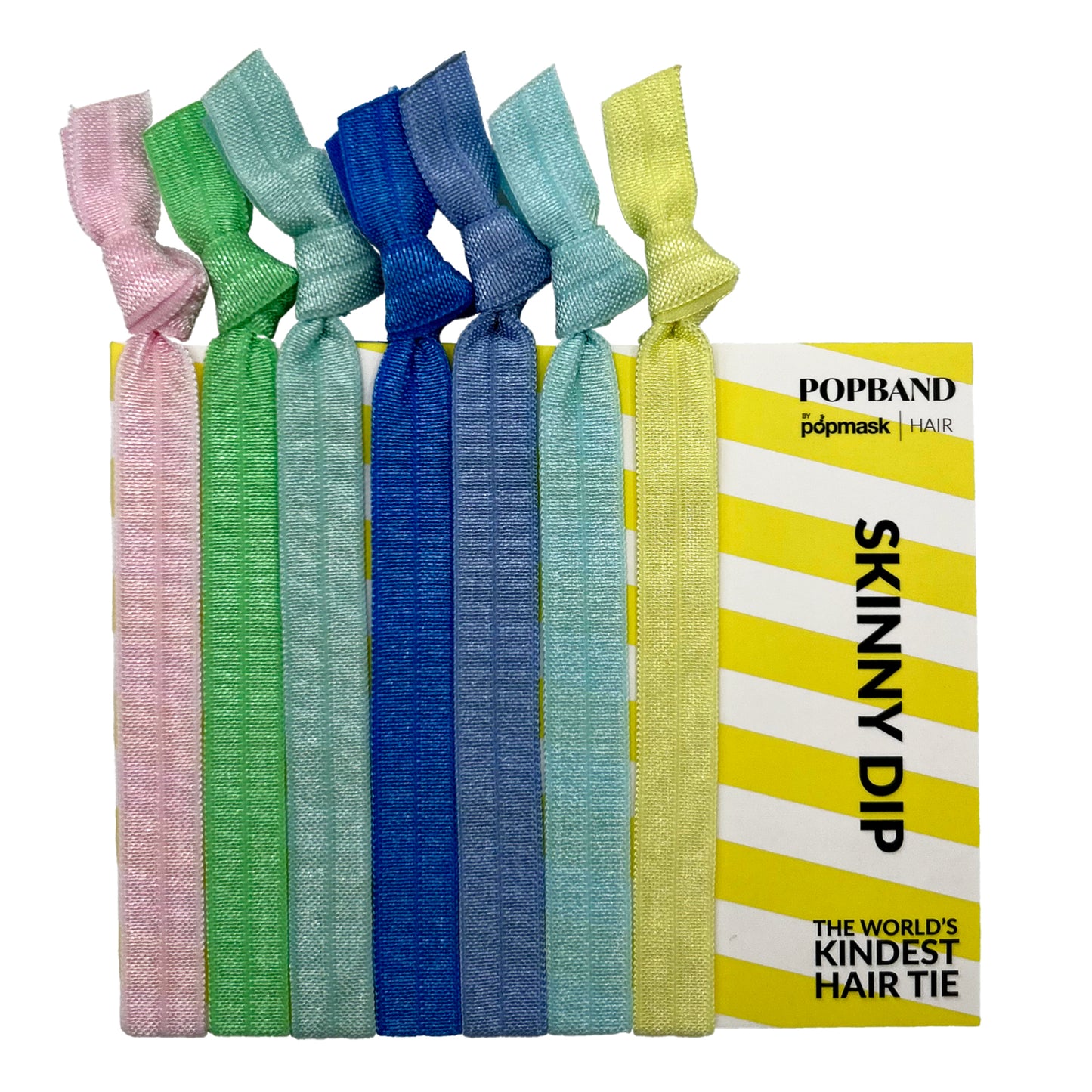 Popband Skinny Dip - 7 Pack of Soft, Stretchy 'No Dent' Hair Ties - Pastel