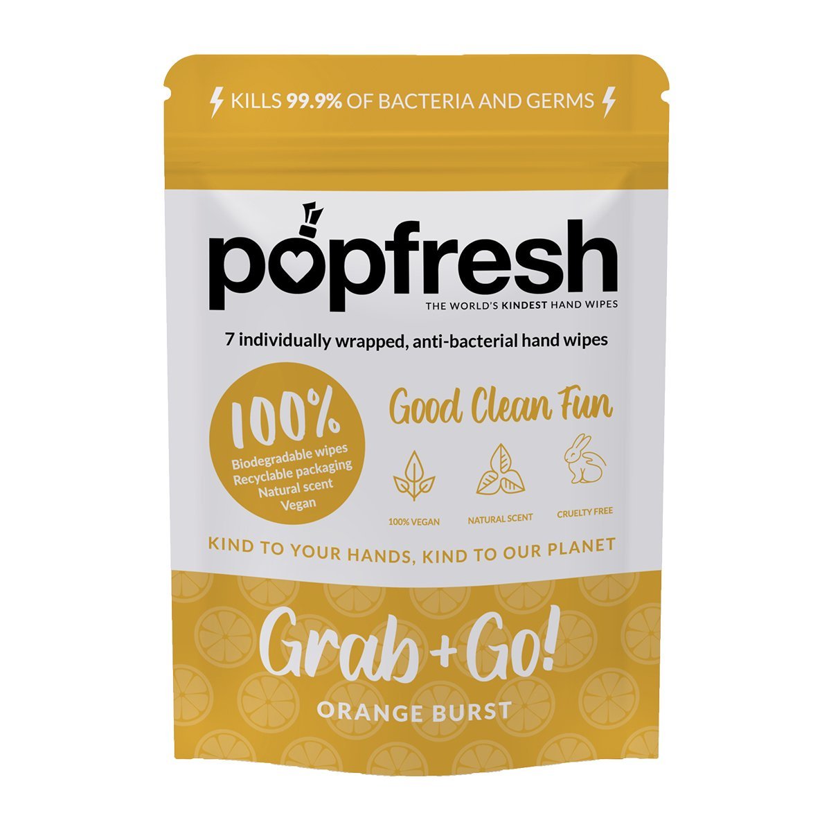 Orange Scented Antibacterial Hand Wipes