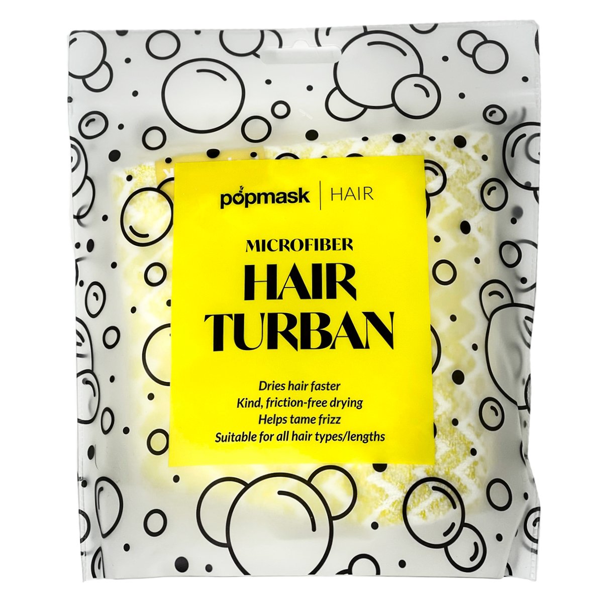 Fast Hair Drying Microfiber Hair Turban Yellow (Single)